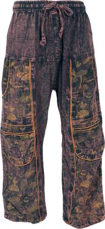 Guru-Shop Relaxhose Yogahose, Unisex Baumwoll-Goa-Hose mit