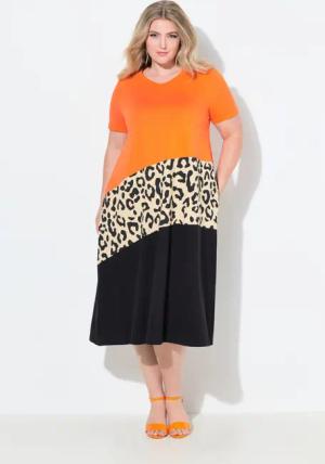 MIAMODA Jerseykleid Kleid A-Linie Colorblocking mit