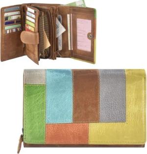 Mika Geldbörse "Color" Leder, Damenbörse, bunt,
