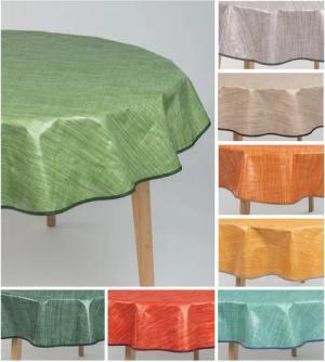 laro Tischdecke 140cm runde Wachstuchtischdecke Saum-Eingefasst