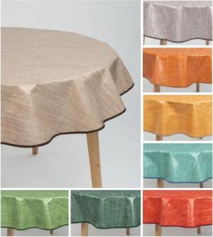 laro Tischdecke 140cm runde Wachstuchtischdecke Saum-Eingefasst