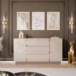 yourhouse24 Kommode ONYX Kaschmir goldenen Beinen