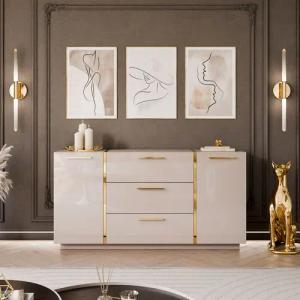 yourhouse24 Kommode ONYX Kaschmir goldenen Beinen
