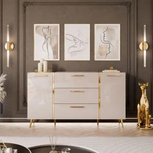 yourhouse24 Kommode ONYX Kaschmir goldenen Beinen