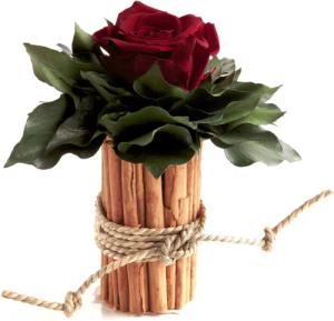 Kunstblumenstrauß Blumenstrauß Zimtbecher Infinity Rosen Kunstpflanze,