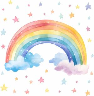 nikima Wandtattoo 251 Wandtattoo Regenbogen bunt