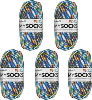 myboshi mysocks Pixel Sockenwolle, 6-fädig Häkelwolle,