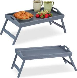 relaxdays Tabletttisch 2 x Bambus Betttablett