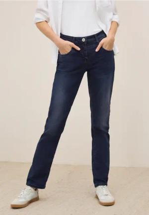 Cecil Damen Straight Leg Jeans in Blau, Gr: 25