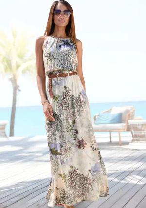Buffalo Maxikleid, mit Alloverprint, leichtes Sommerkleid, fließendes Strandkleid