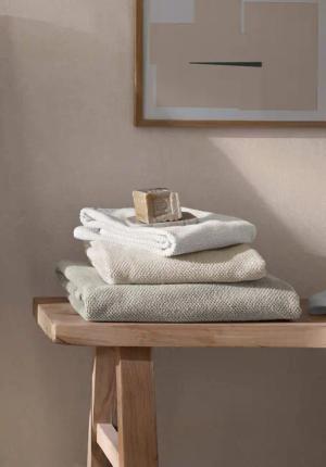 hessnatur Frottier-Handtuch mit Struktur aus Bio-Baumwolle - beige - Größe 30x50 cm