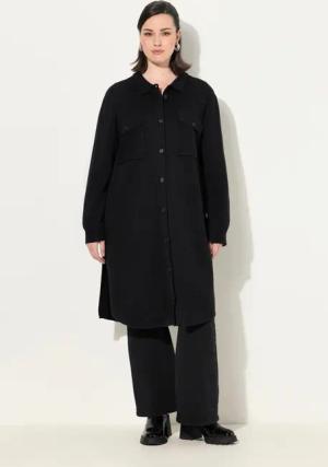 Ulla Popken Langjacke Shaket Shirtjacke Hemdkragen