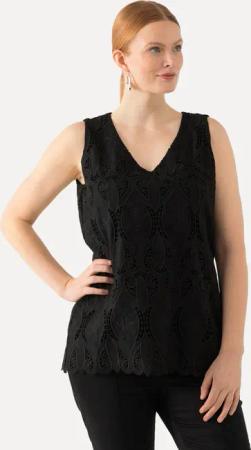 Ulla Popken Spitzenbluse Top Lochspitze A-Linie