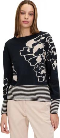Betty Barclay Strickpullover "Betty Barclay Damen Feinstrickpullover mit Jacquard", (1 tlg.), Hotfix