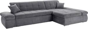 DOMO collection Ecksofa "Moric Luxus - B/T/H 300/172/80 cm, XXL-Format", L-Form, 140kg Belastung/Sitz, Chenilleoptik, grau