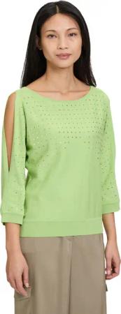 Betty Barclay Strickpullover "Betty Barclay Damen Feinstrickpullover mit Schmucksteinen", (1 tlg.), Ärmelschlitz