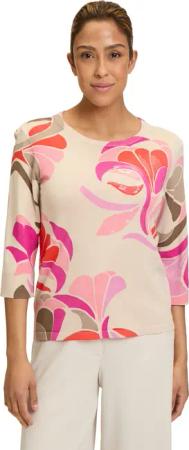 Betty Barclay Strickpullover "Betty Barclay Damen Feinstrickpullover mit Print", (1 tlg.), Pailletten