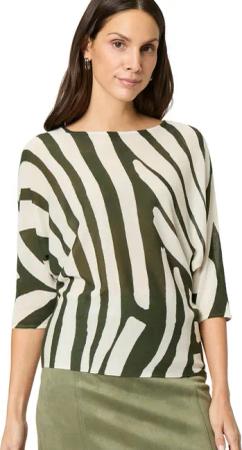 Zero Strickpullover "zero Damen Oversized-Strickpullover mit Print", (1 tlg.), Plain/ohne Details