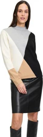 Betty Barclay Strickpullover "Betty Barclay Damen Feinstrickpullover mit Kragen", (1 tlg.), Color Blocking