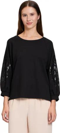 Betty Barclay 3/4-Arm-Shirt "Betty Barclay Damen Sweatshirt mit Trompetenärmeln", (1 tlg.), Stickerei