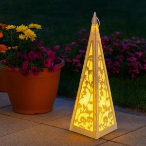 Online-Fuchs LED Laterne Pyramide mit Schmetterlingen