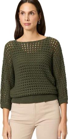 Zero Strickpullover "zero Damen Pullover aus Ajourstrick", (1 tlg.), Lochmuster