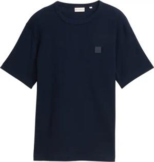 TOM TAILOR Herren T-Shirt mit Logo-Badge, blau, Uni, Gr. S