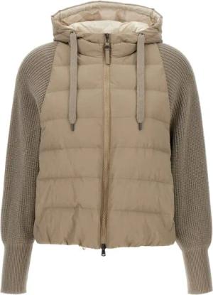 Brunello Cucinelli - Two-Material Puffer Jacket - Größe 42 - beige
