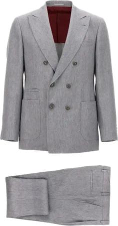 Brunello Cucinelli - Linen Denim Dress With Deconstructed Blazer Design - Größe 48 - grau