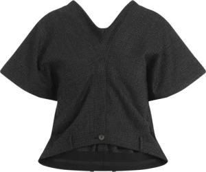 Balenciaga - Wool Blouse With Unique V-Neck Design And Draped S - Größe 34 - schwarz