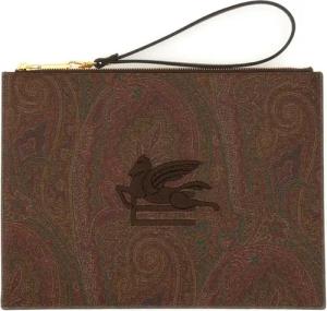 Etro Clutches - Pouch Paisley Jacquard Medium - Gr. unisize - in Braun - für Damen