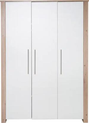 roba 3-türiger Kleiderschrank »Malo« - 135x52,5x190cm - weiß - Holz / Metall / Holz