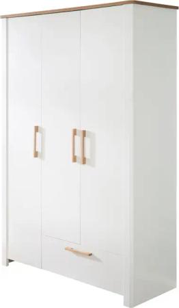 roba 3-Türiger Kleiderschrank »Ava« - 138,5x54x200cm - weiß - Holz / Holz / Metall