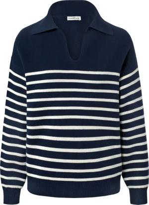 Tchibo - Strickpullover mit Kragen - Damen - Gr. S - weiß/gestreift