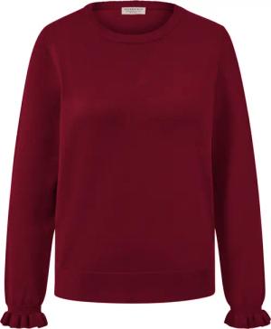 Tchibo - Feinstrickpullover mit Rüschendetail - Damen - Gr. L - bordeaux