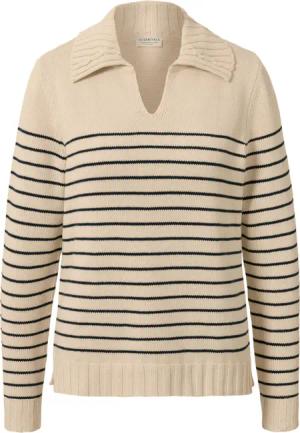 Tchibo - Strickpullover mit Polokragen - Damen - Gr. M - dunkelblau/gestreift