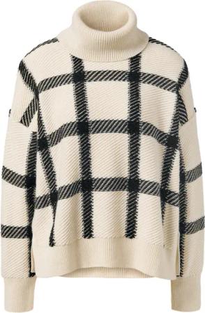 Tchibo - Strickpullover mit Rollkragen - Damen - Gr. XL - weiß/jacquard