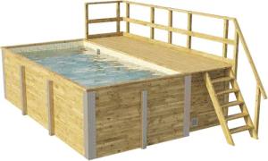 Weka Gartenpool inkl. Sonnendeck - braun