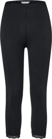 Tchibo - 3/4-Leggings mit Spitzenborte - Damen - Gr. XXL - schwarz
