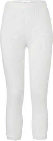 Tchibo - 3/4-Leggings mit Spitzenborte - Damen - Gr. XL - weiß
