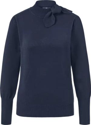 Tchibo - Feinstrickpullover mit Schleifendetail - Damen - Gr. L - dunkelblau