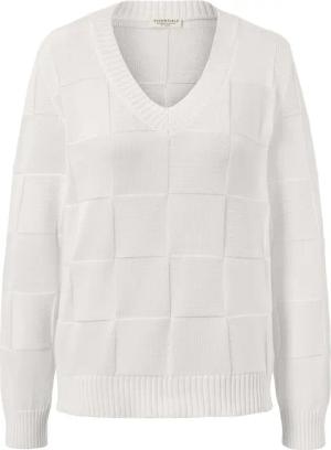 Tchibo - Pullover mit Karostruktur - Damen - Gr. L - creme