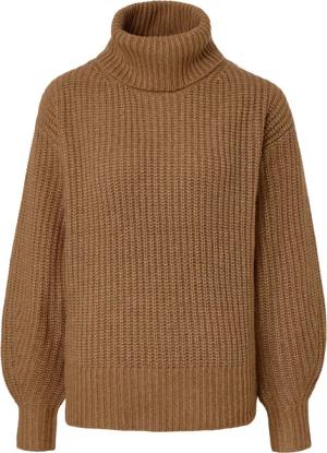 Tchibo - Grobstrickpullover mit Rollkragen - Damen - Gr. L - cognac
