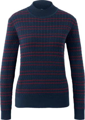 Tchibo - Feinstrickpullover mit Zopfmuster - Damen - Gr. XL - dunkelblau/gestreift