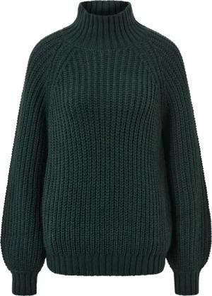Tchibo - Strickpullover mit Stehkragen - Damen - Gr. L - dunkelgrün