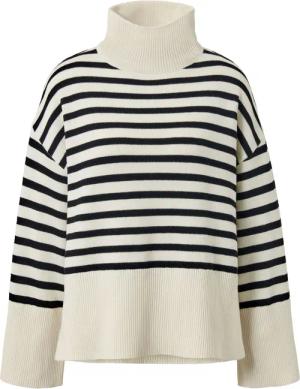 Tchibo - Strickpullover mit Wolle - Damen - Gr. S - creme/gestreift