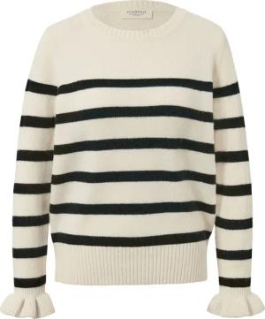Tchibo - Strickpullover mit Rüschendetail - Damen - Gr. XL - creme