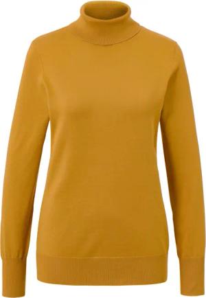 Tchibo - Feinstrick-Rollkragenpullover - Damen - Gr. XL - senfgelb