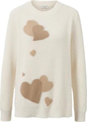Tchibo - Strickpullover mit Herz-Jacquard - Damen - Gr. L - creme/jacquard