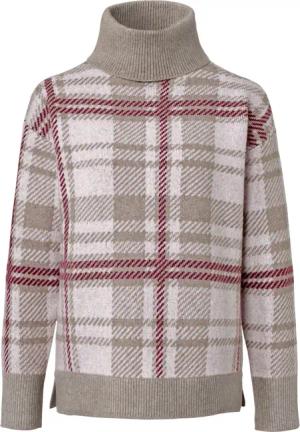 Tchibo - Strickpullover mit Rollkragen - Damen - Gr. XXL - weiß/jacquard